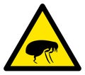 Raster Flea Warning Triangle Sign Icon
