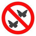 Raster Forbidden Butterflies Flat Icon Symbol Royalty Free Stock Photo