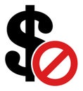 Raster Forbidden Dollar Flat Icon Symbol Royalty Free Stock Photo