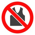 Raster Forbidden Open Clothes Flat Icon Symbol