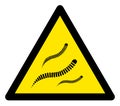 Raster Helminth Worms Warning Triangle Sign Icon