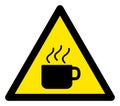 Raster Hot Coffee Warning Triangle Sign Icon Royalty Free Stock Photo