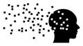 Raster Human Memory Synthesis Flat Icon Illustration