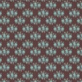 Raster illustration, background for design with turquoise flowers on a brown background. Backdrop for postcard, wrapping, wrapping Royalty Free Stock Photo