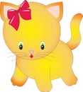 Raster illustration of a funny redhead kitten