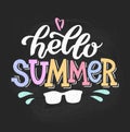 Raster illustration of hello summer text