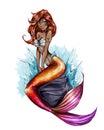 Raster Illustration - Mermaid - Cartoon Character