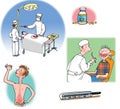 Raster illustrations about healthcare and medicine