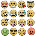 Emojis icons - Glittered emoticons icons