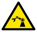 Raster Industrial Robot Warning Triangle Sign Icon
