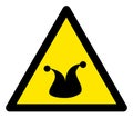 Raster Joker Warning Triangle Sign Icon