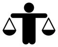 Raster Judge Compare Flat Icon Symbol