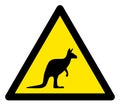 Raster Kangaroo Warning Triangle Sign Icon Royalty Free Stock Photo