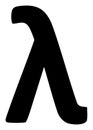 Raster Lambda Greek Lowercase Symbol Flat Icon Symbol