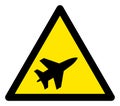 Raster Military Airplane Warning Triangle Sign Icon Royalty Free Stock Photo