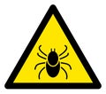 Raster Mite Warning Triangle Sign Icon