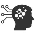 Neural Computer Links Raster Icon