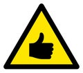 Raster Positive Rating Warning Triangle Sign Icon