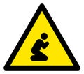 Raster Pray Warning Triangle Sign Icon Royalty Free Stock Photo