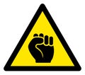 Raster Protest Fist Warning Triangle Sign Icon