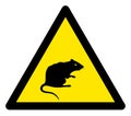 Raster Rat Warning Triangle Sign Icon Royalty Free Stock Photo