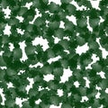 Raster seamless abstract pattern. Green spots on a white background.