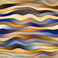 Raster Seamless Blue Orange Gradient Distorted Wavy Lines Pattern