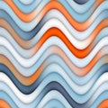 Raster Seamless Blue Orange Lines Gradient Wavy Stripes Pattern