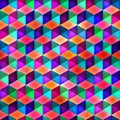 Raster Seamless Multicolor Cubes Pattern Royalty Free Stock Photo
