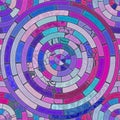 Raster Seamless Multicolor Pink Blue Shades Brick Pavement Circular Tiling Pattern