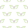 Raster seamless pattern of green logo Shop Organic design template for natural, organic products. On white background. Royalty Free Stock Photo