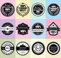 Raster Set of Vintage Retro Styled Premium Design Labels. Royalty Free Stock Photo