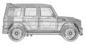 Raster three-dimensional illustration of the car Mercedes-Benz G-class. Tuning version of the car from the Studio BRABUS Royalty Free Stock Photo