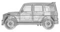 Raster three-dimensional illustration of the car Mercedes-Benz G-class. Tuning version of the car from the Studio BRABUS