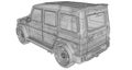 Raster three-dimensional illustration of the car Mercedes-Benz G-class. Tuning version of the car from the Studio BRABUS