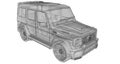 Raster three-dimensional illustration of the car Mercedes-Benz G-class. Tuning version of the car from the Studio BRABUS