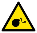 Raster TNT Bomb Warning Triangle Sign Icon Royalty Free Stock Photo