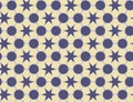 Raster yellow and blue simple mosaic background, Faded abstract seamless pattern texture. Modern geometric star shape ornament for Royalty Free Stock Photo