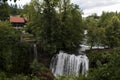 Rastoke, Plitvice lakes area, waterfall, Croatia, Europe, water mills, river, wooden houses, landscape, skyline, green Royalty Free Stock Photo