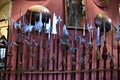 Rastrelleria, with ancient spears and halberds of various shapes and sizes, inside a room of Villa Stibbert, in Florence.