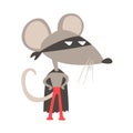 Rat Animal Dressed As Superhero With A Cape Comic Masked Vigilante Geometric Character