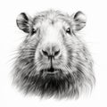 Realistic Rat Portrait On White Background With Detailed Brushwork