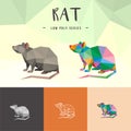 RAT CHINESE LOW POLY ANIMALS LOW POLY LOGO ICON SYMBOL