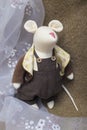 Rat doll in a vertical position