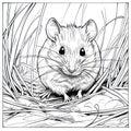 rat drawing Coloring book page
