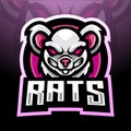 Rat esport logo mascot design. Royalty Free Stock Photo