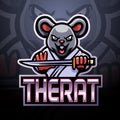 Rat esport logo mascot design Royalty Free Stock Photo