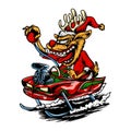 rat fink Santa style vector Royalty Free Stock Photo