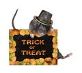 Rat with halloween poster 2 Royalty Free Stock Photo