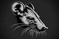 Rat head logo. Chinese New Year zodiac, year of the Rat. Generative AI illustration. Royalty Free Stock Photo